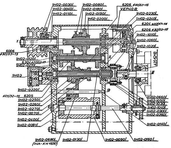Коробка швидкостей токарно-гвинторізного верстата TUM-35